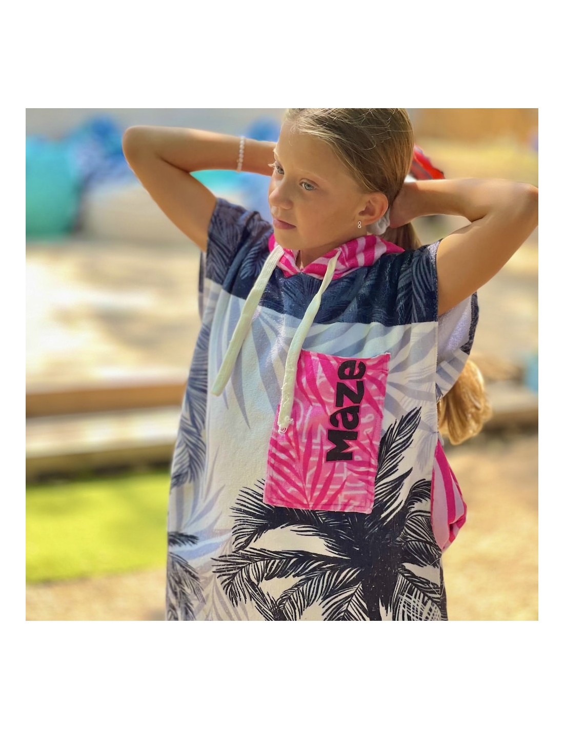 ДЕТСКО ПОНЧО MAZE PINK TROPICAL